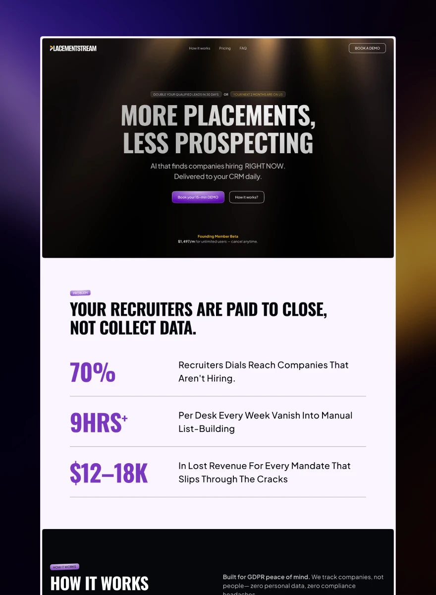 Placementstream full website design